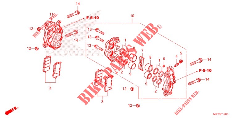 CALIBRO FRENO ANTERIORE per Honda X ADV 750 -3ED- 2022