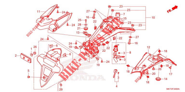 PARAFANGO POSTERIORE per Honda X ADV 750 -3ED- 2022