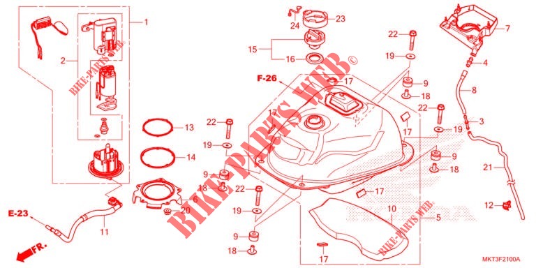 SERBATOIO COMBUSTIBILE/POMPA COMBUSTIBILE per Honda X ADV 750 -3ED- 2022