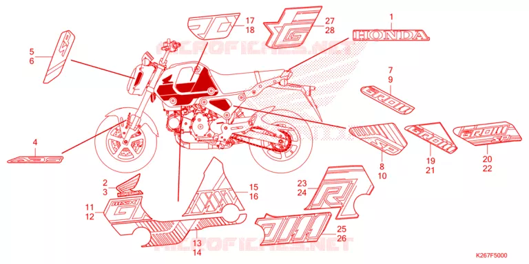 MARCHIO/STRISCIA(1) Honda MOTO 125 GROM 2023  MSX125P