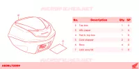 BAULETTO 35L *R 348* HYPER RED per Honda SH 125 SPORTY TOP BOX 2023