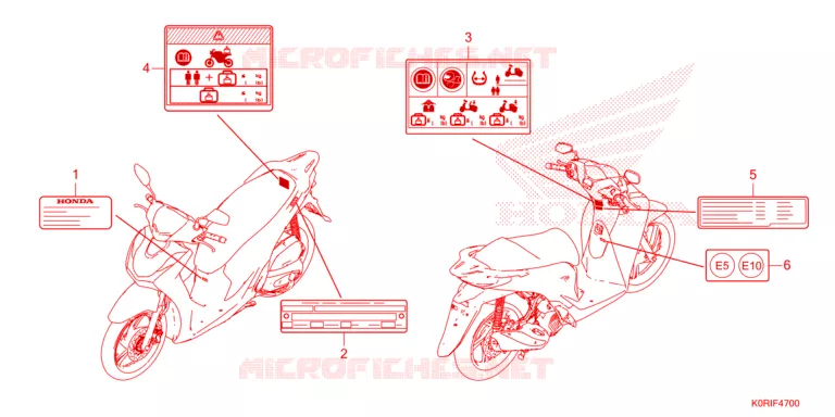 ETICHETTA CAUZIONE Honda SCOOTER 150 SH 2023  SH150AD2P