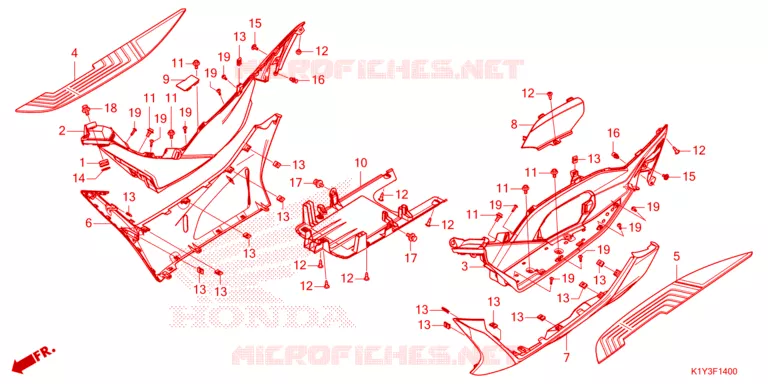 GRADINO PAVIMENTO/COPERTURA SOTTO Honda SCOOTER 125 PCX 2024  WW125AP