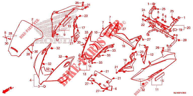 CAPUCCIO ANTERIORE per Honda VFR 800 F 2014