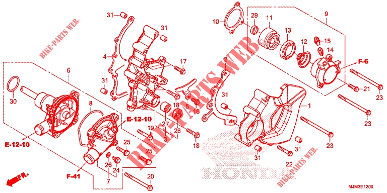 POMPA ACQUA/CILINDRO SERVO INNESTO per Honda VFR 800 F 2014