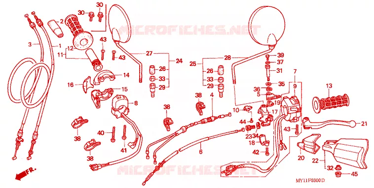 LEVA MANIGLIA/CAVO/ INTERRUTTORE Honda MOTO 750 AFRICA-TWIN 2000  XRV750Y