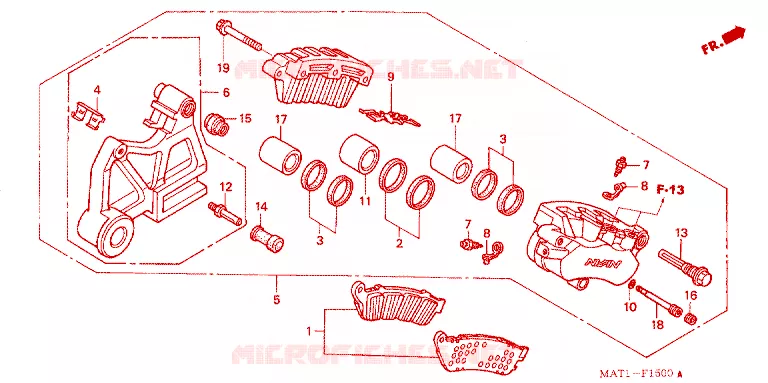 PINZA FRENO POSTERIORE Honda MOTO 1100 CBR 2001  CBR1100XX1