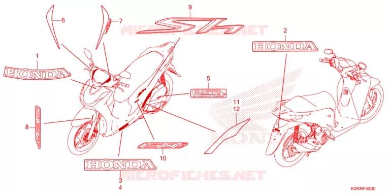 EMBLEMA/STRISCIA Honda SCOOTER 150 SH 2024  SH150AD2R