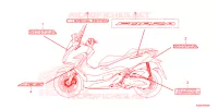 EMBLEMA/STRISCIA per Honda FORZA 125 SMART TOP BOX 2024
