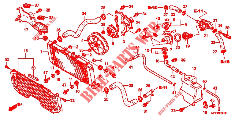     RADIATEUR (CB1300/S) per Honda CB 1300 SUPER FOUR 2012