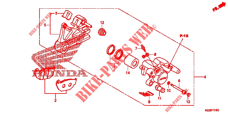     REAR BRAKE CALIPER per Honda CRF 250 M 2015