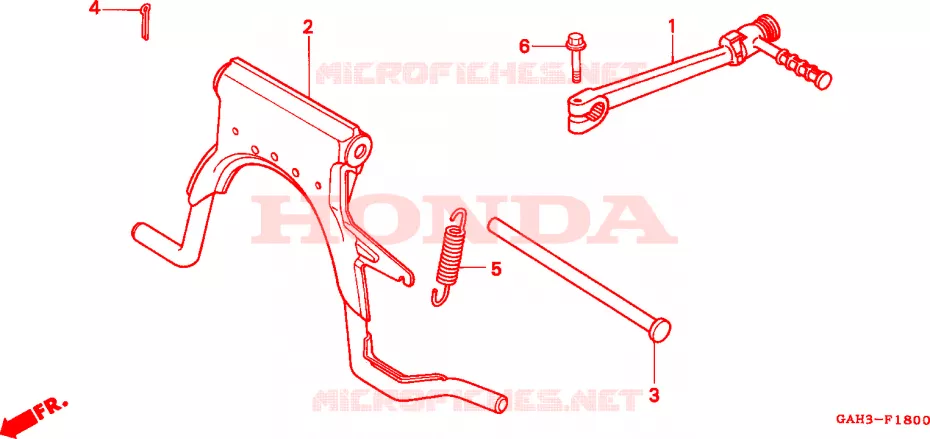 PIEDE D'APPOGGIO/BRACCIO AVVIATORE A TIRO Honda SCOOTER 50 DIO 1997  SK50MV