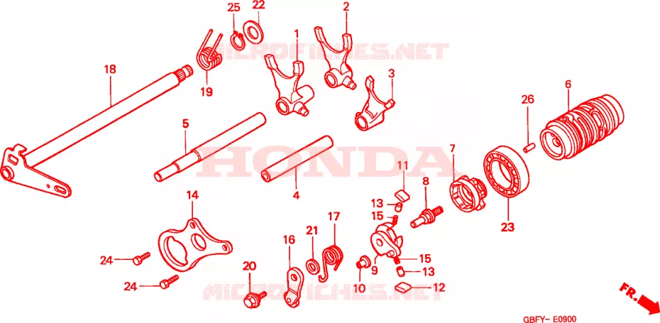 CILINDRO CAMBIO Honda MOTO 80 CR 2000  CR80RBY