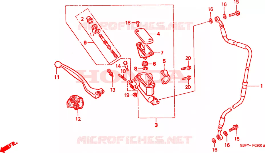 CILINDRO MAESTRO FRENO Honda MOTO 80 CR 2000  CR80RBY
