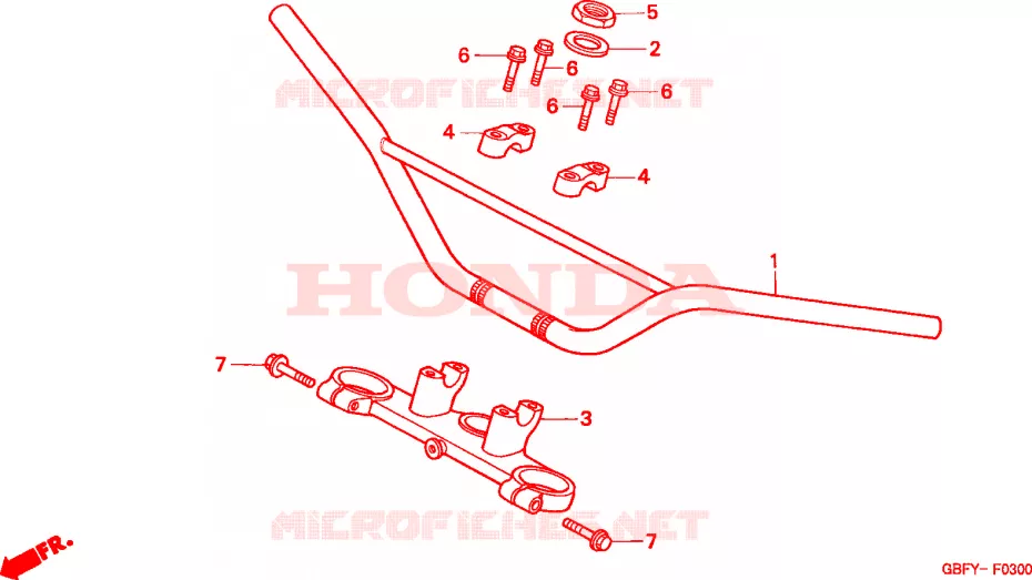 CONDOTTO MANIGLIA/PONTE SOPRA Honda MOTO 80 CR 2000  CR80RBY