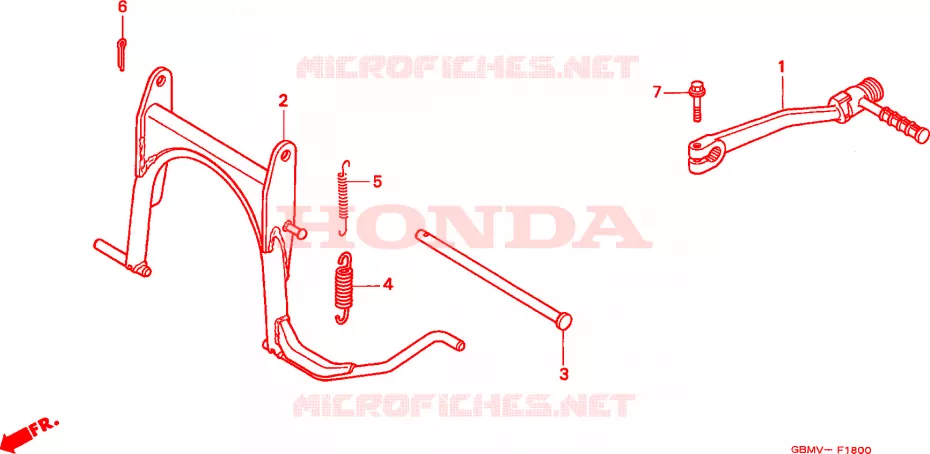 PIEDE D'APPOGGIO/BRACCIO AVVIATORE A TIRO Honda SCOOTER 50 SFX 1997  SFX50V