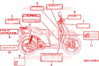 ETICHETTA CAUZIONE per Honda SCOOPY 50 1996