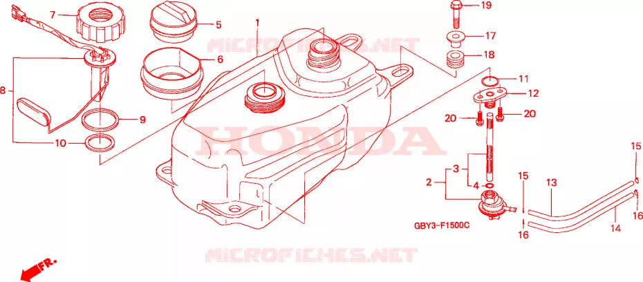 SERBATOIO COMBUSTIBILE Honda SCOOTER 50 SCOOPY 1998  SH50W