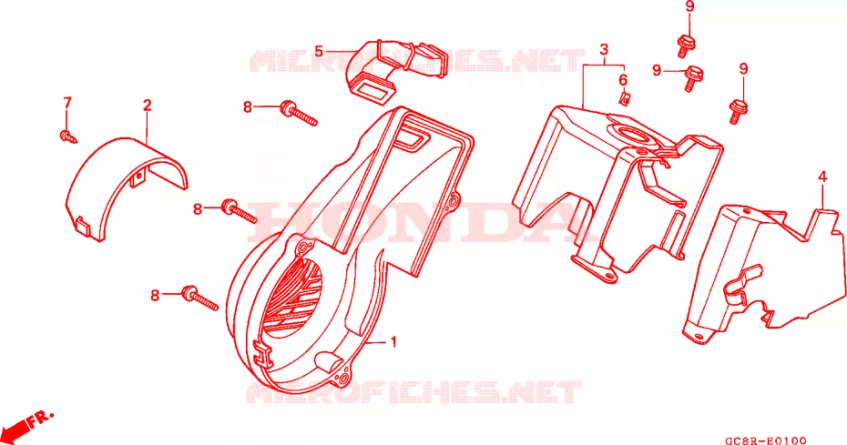 COPERTURA VENTILATORE/PROTEZIONE ANTITERMICA/ COPERTURA GUIDA ARIA Honda SCOOTER 80 LEAD 1994  NH80MDR