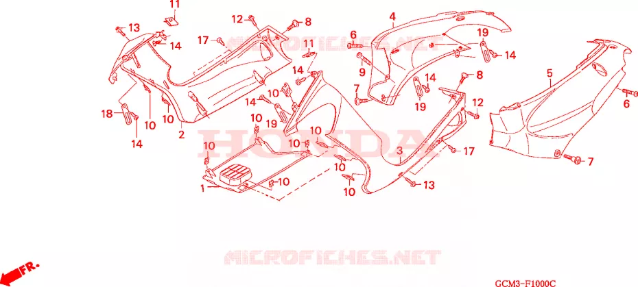COPERTURA LATO/COPERTURA CORPO Honda SCOOTER 50 X8R 1998  SZX50XW