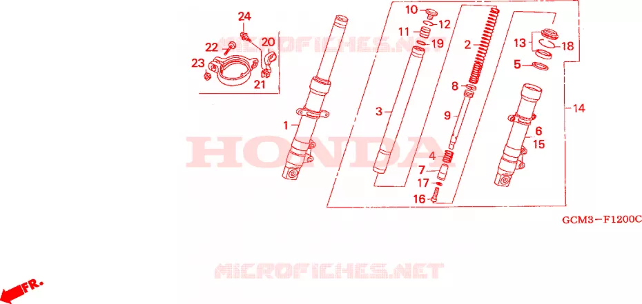 FORCELLA ANTERIORE Honda SCOOTER 50 X8R 2001  SZX50S1