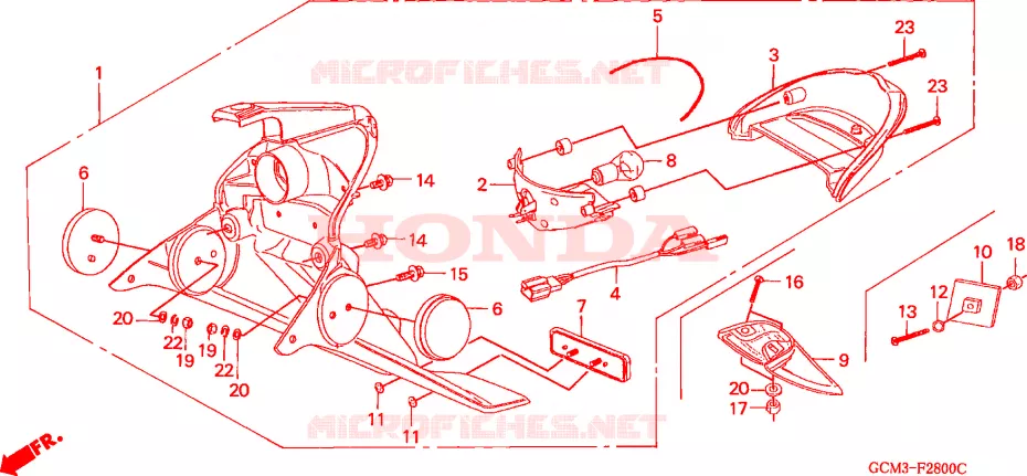 LUCE COMBINAZIONE POST. Honda SCOOTER 50 X8R 2000  SZX50SX