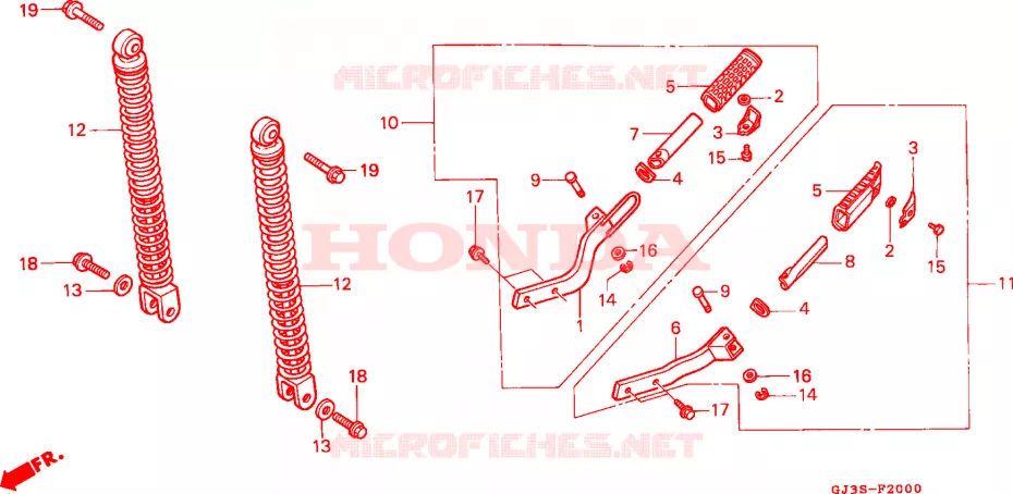 CUSCINO POSTERIORE/ GRADINO SEDILE DI TANDEM Honda SCOOTER 50 SCOOPY 1993  SH50DP_H