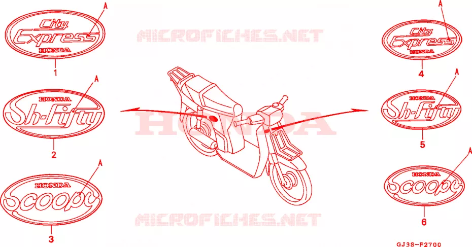 MARCHIO Honda SCOOTER 50 SCOOPY 1993  SH50DP_H