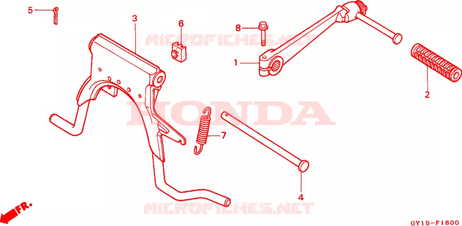 PIEDE D'APPOGGIO/BRACCIO AVVIATORE A TIRO Honda SCOOTER 50 VISION 1992  SA50M