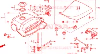 SERBATOIO COMBUSTIBILE/SEDILE per Honda ATC 250 BIG RED 1987