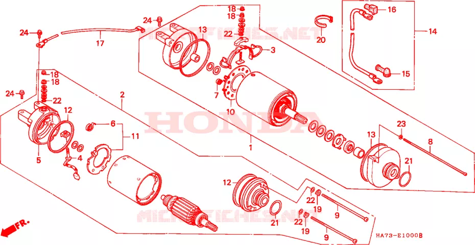 MOTORE AVVIAMENTO Honda ATV 350 FOURTRAX 1987  TRX350H