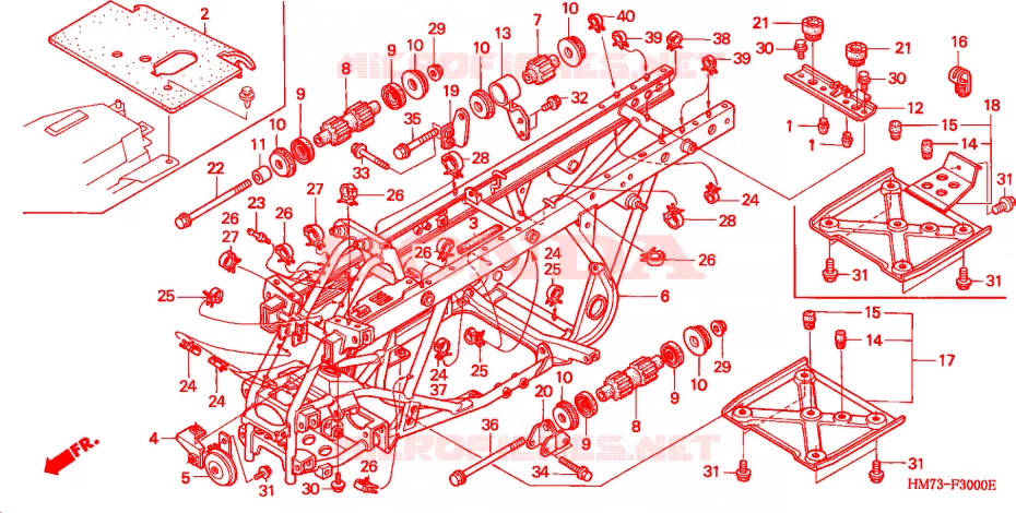 CORPO TELAIO Honda ATV 400 FOURTRAX 1998  TRX400FWW