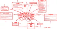 ETICHETTA CAUZIONE per Honda TRX 250 FOURTRAX RECON Standard 2003