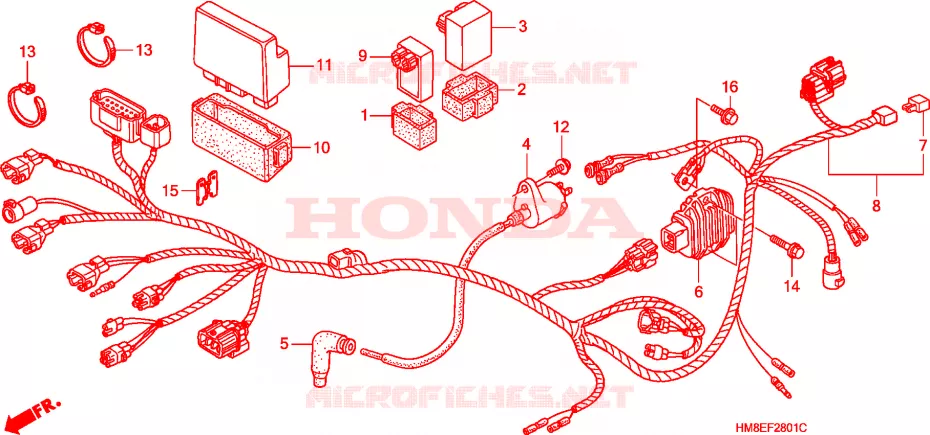 BARDATURA FILO  Honda ATV 250 FOURTRAX 2002  TRX250TE2