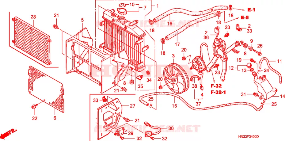 RADIATORE Honda ATV 500 FOURTRAX 2006  TRX500FA6