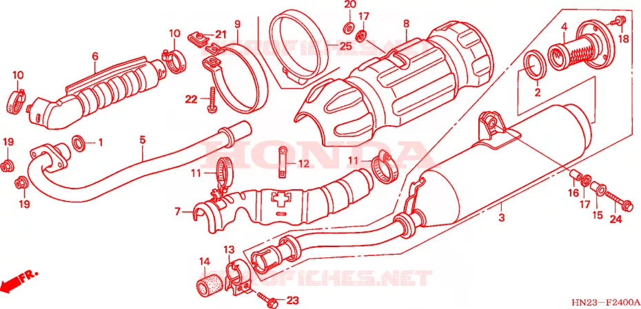 SMORZATORE SCARICO Honda ATV 500 FOURTRAX 2006  TRX500FA6