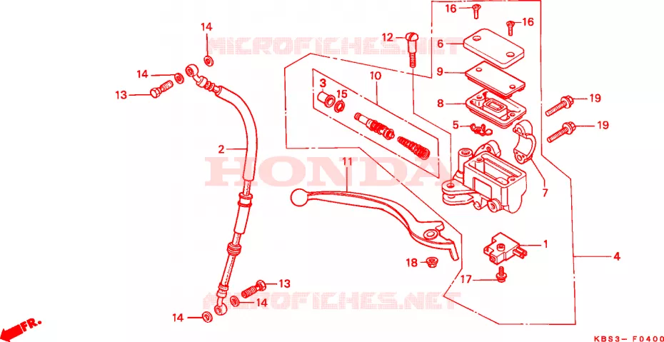 CILINDRO MAESTRO FRENO Honda MOTO 125 NSR 2000  NSR125RY