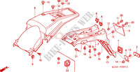 PARAFANGO POSTERIORE(XR250R CL/DK/U) (XR250RT W)(ED) per Honda XR 250 R 2001