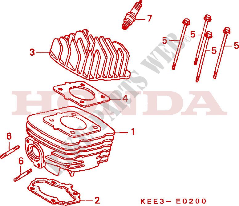 CILINDRO/TESTATA per Honda BALI 100 EX 1996