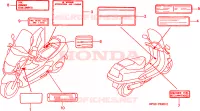 ETICHETTA CAUZIONE per Honda FORESIGHT 250 1999