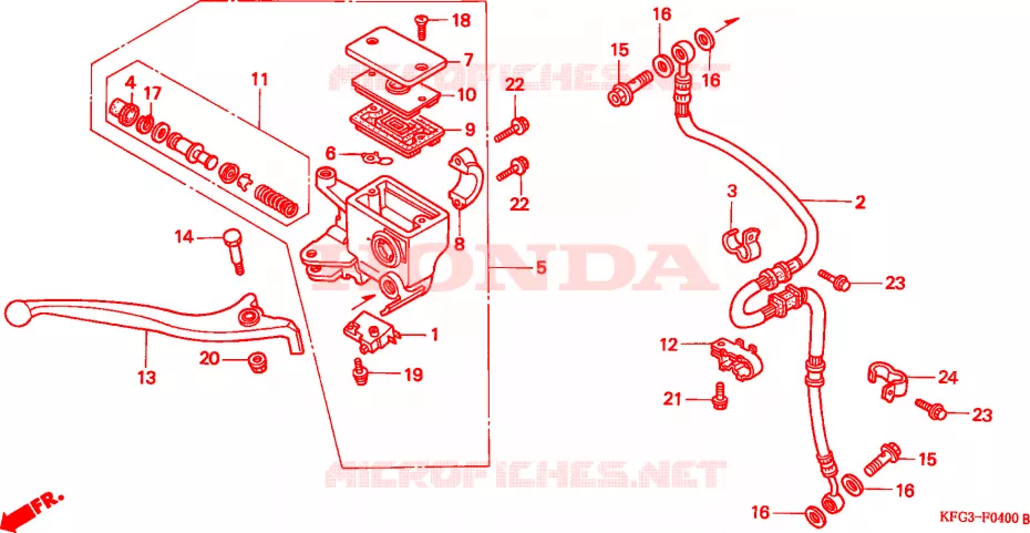 CILINDRO MAESTRO FRENO Honda SCOOTER 250 FORSIGHT 1998  FES250W
