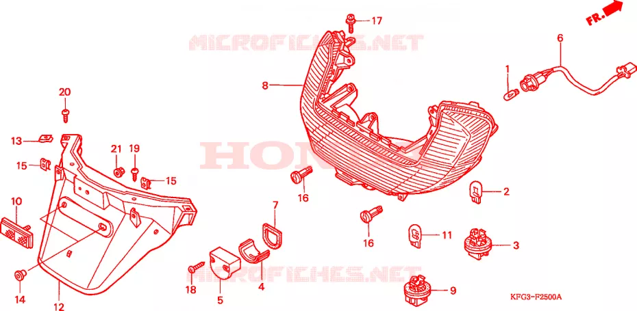 LUCE CODA/PARAFANGO POSTERIORE Honda SCOOTER 250 FORSIGHT 1998  FES250W
