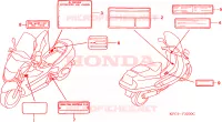 ETICHETTA CAUZIONE per Honda FORESIGHT 250 2002