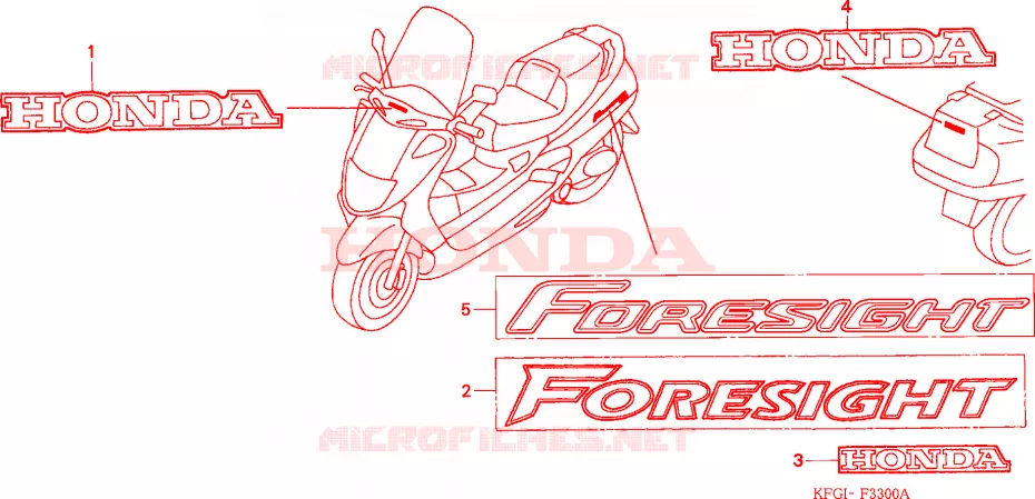 MARCHIO Honda SCOOTER 250 FORSIGHT 2000  FES250Y