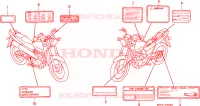 ETICHETTA CAUZIONE per Honda CITY FLY 125 CLR 1998