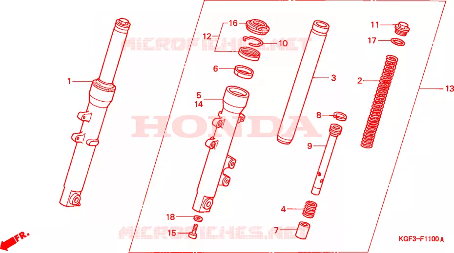 FORCELLA ANTERIORE Honda SCOOTER 150 AROBASE 2003  NES1503