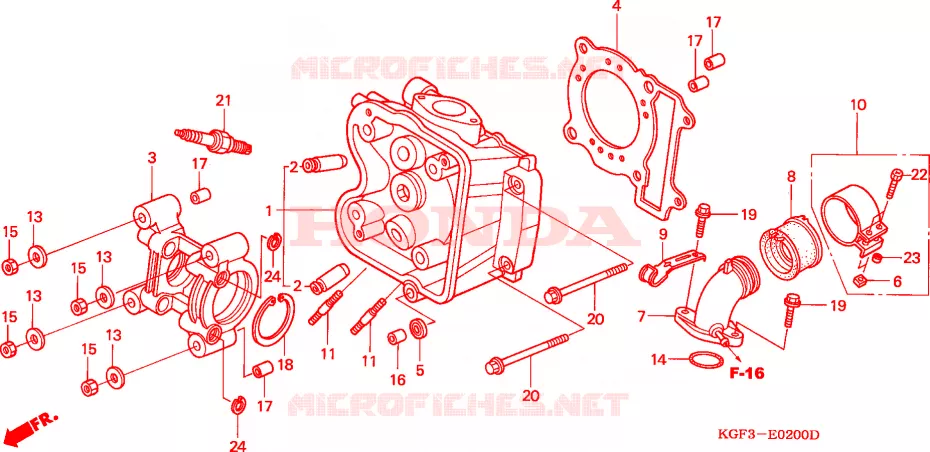 TESTATA Honda SCOOTER 125 NES 2002  NES1252