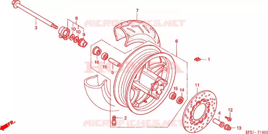 RUOTA ANTERIORE Honda SCOOTER 250 JAZZ 2001  NSS2501