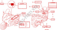 ETICHETTA CAUZIONE (FES1257/A7)(FES1507/A7) per Honda S WING 150 FES SPECIAL 2007