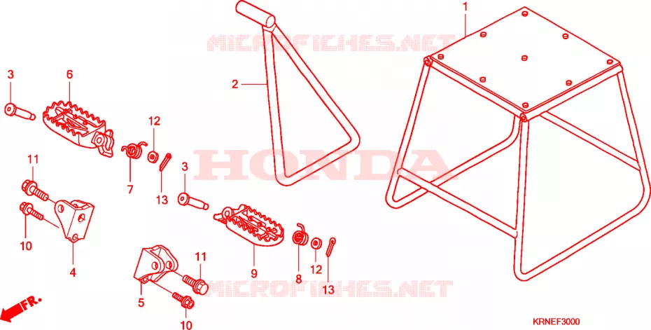 PIEDE D'APPOGGIO/GRADINO Honda MOTO 250 CRF 2010  CRF250RA